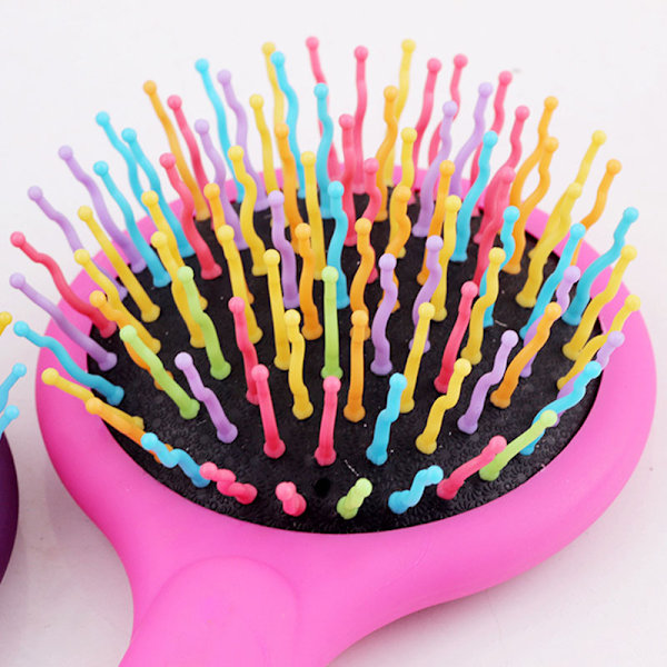 Paddle Detangling Hair Brush för kvinnor och flickor, Rainbow Nylon