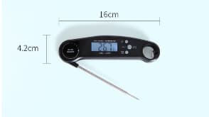 Vanntett mattermometer for hjemmekjøkken – vann- og melketermometer for grilling og baking med digitalt display og flaskeåpner