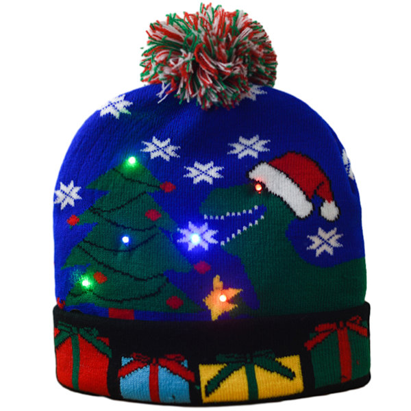 Christmas Knitted LED Pom Beanie Hat Ugly Sweater Holiday Xmas