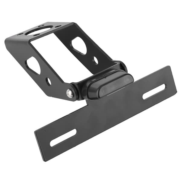 Motorcykelnummerpladebeslag i rustfrit stål, universelt justerbart, robust aluminiumslegering, foldbart design, integreret LED-blinklys, bredt