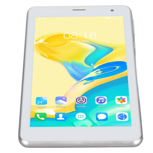 7-tums Tablet 2GB och 32GB 7in 1280x800IPS Stöd 5G WiFi Dual Band Octa Core 3500mAh Tablet PC EU-kontakt 100 till 240V Orange EU-kontakt