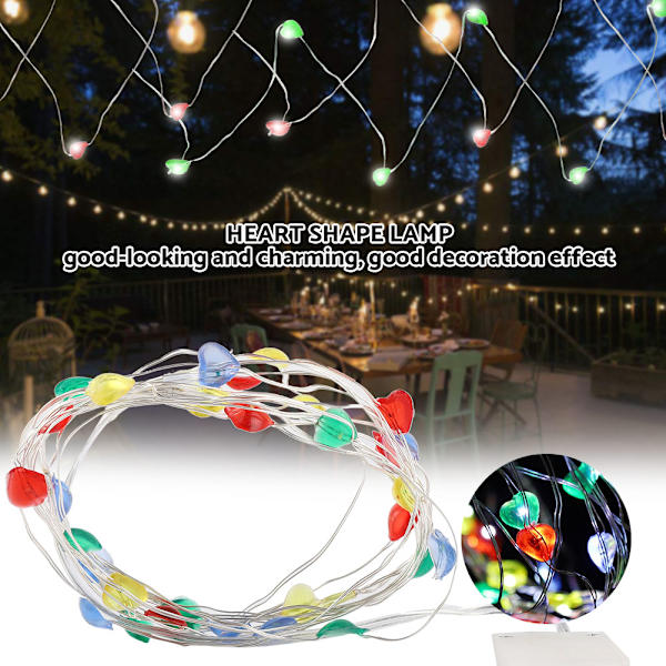 3m 30LEDs Fe-ljus ljusslinga Batteridriven Lampa Dekor för Jul Bröllop Festivaler (Flerfärgad)