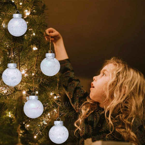 30Pcs Christmas Ball Ornament for Xmas Tree, Shatterproof Clear