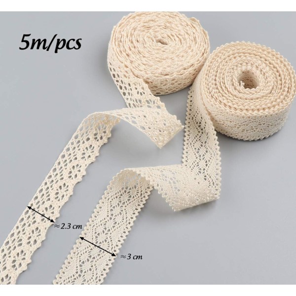 Stretch Floral Pattern Lace Trim Tan Fabric Elastic Lace