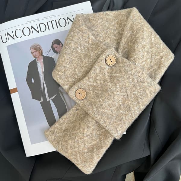 Høst Vinter Unisex Skjerf Kort All Neck Varm Tykke Skjerf Mann Kvinner beige