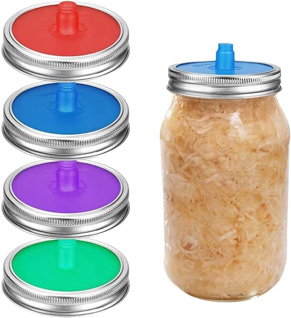 Vattenfria Jäsningslock, 4 stycken Mason Jar Jäsningslock
