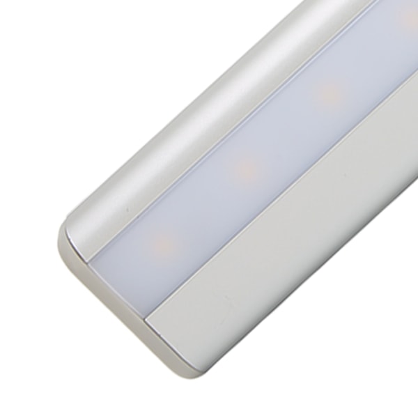 Trådlös LED-lampa med PIR-rörelsesensor, batteridriven uppladdningsbar varmvit belysning för skåp trappor bokhylla - Aluminiumlegering och ABS