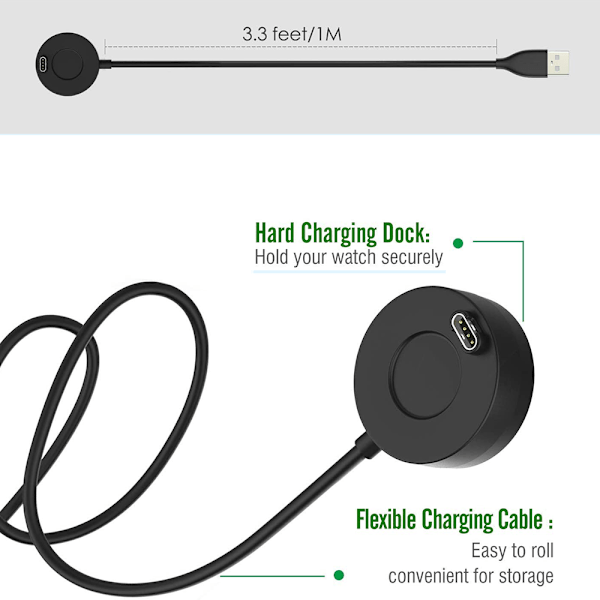 Laddare kompatibel med Garmin Fenix 5/5S/5X, Fenix 6/6S/6X,