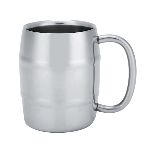 1 st rostfritt stål dubbelväggig kaffekopp öl tekopp med