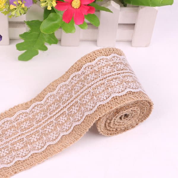 5 Ruller Vakker Linstoff Blonde Rull Blondebånd Jule DIY Håndverkstilbehør