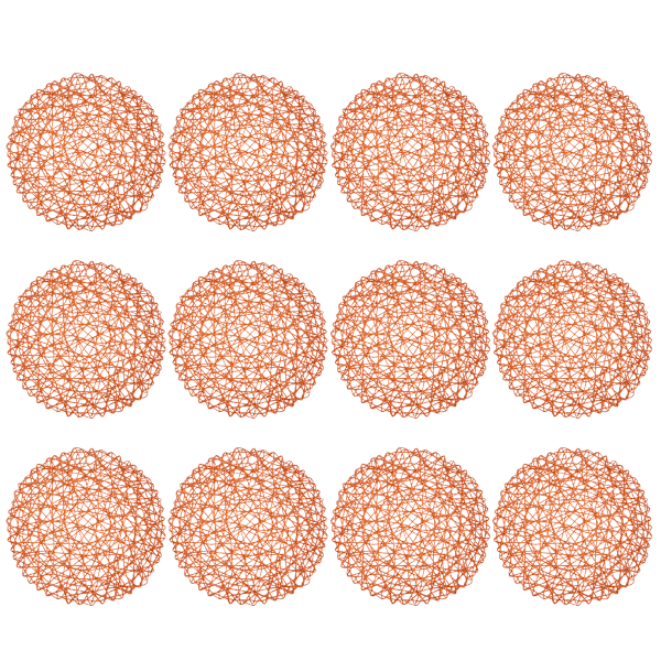 Cirkulär bordstablett i papper, naturlig halkfri och värmebeständig bordstablett, vävd bordstablett för inom- och utomhusbruk Orange color