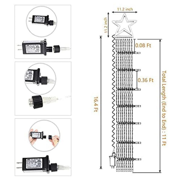 Juldekoration Utomhus Star String Lights 317 Led