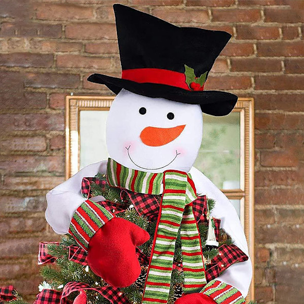 Christmas Tree Topper Snowman Hugger - Xmas Holiday Wonderland