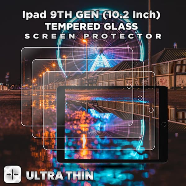 3-pack Apple iPad 9:e generationen (10,2 tum) – härdat glas 9H – skärmskydd av superkvalitet