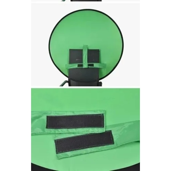 Hopfällbar grön bakgrund för videochattar, Zoom, Skype,