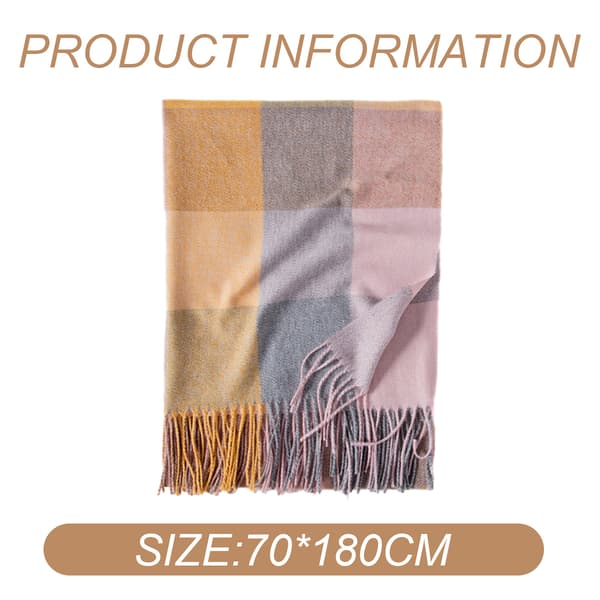 Dam Lång Rutig Filt Chunky Oversized Vinter/Höst Varm Halsduk Stor Tartan Scarves Wrap Sjal ginger
