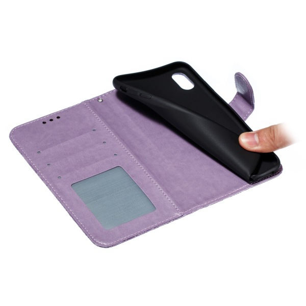 Preget blonde-mønstret flip-deksel til Samsung Note 9 purple