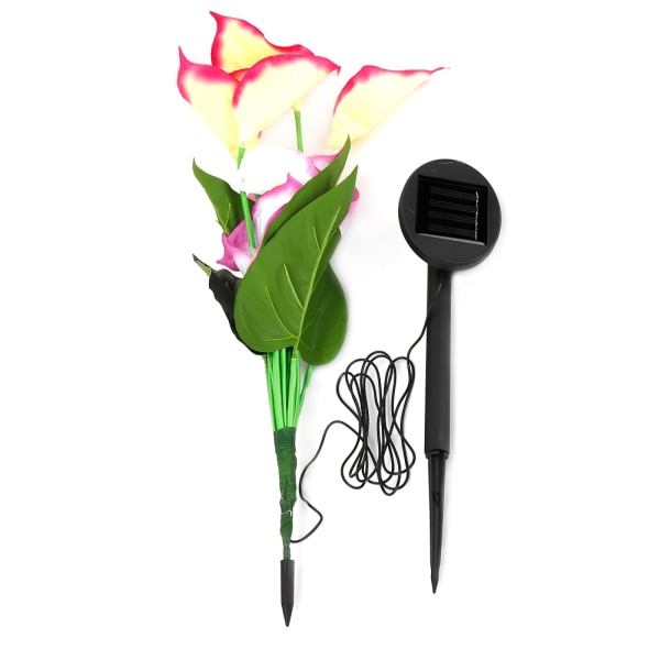Vattentät utomhus LED Calla Lily blomma solcellslampa varmvit trädgård gräsmatta gård lampa