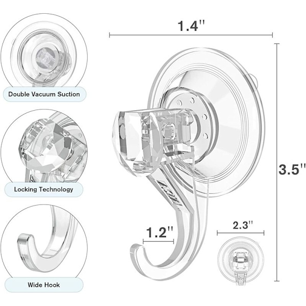 4-pack Sugkoppar, Transparent Avtagbara Små Sugkoppar