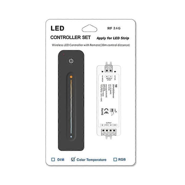 Tuya LED-dimmer med 2.4G RF trådløs fjernkontroll 12-24V 2CH RF fargetemperaturkontroller LED-stripe kontroller