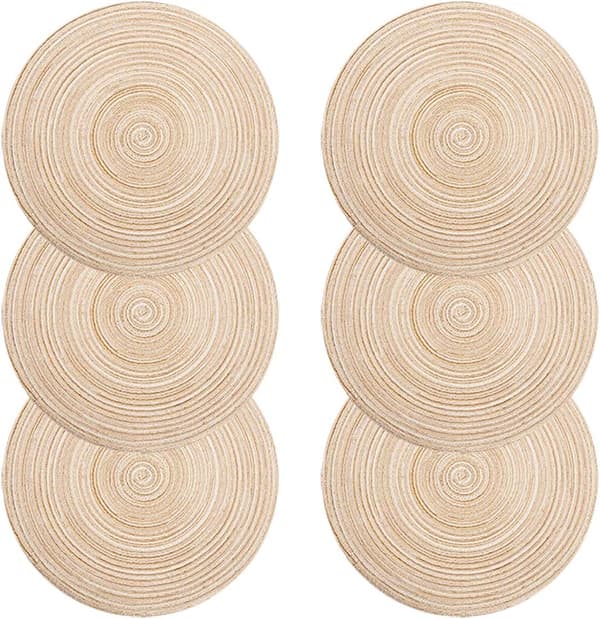 Placemats, 6-pack Värmebeständiga Tvättade Vävda PP Halksäkra