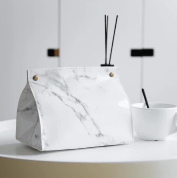 Toiletpapirholder Kunstlæder Tissue Box Marmormønster Hjem &