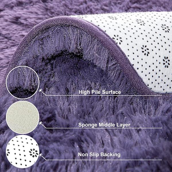 En fin natt Shaggy Fluffy Faux Fur Area Rug, Mjuk, Lyxig