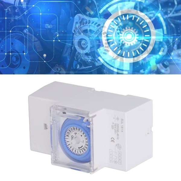 Tidsinterval Justerbar Timerkontakt 24 Timer, Digital Mekanisk Programmerbar Timer Med Din Skinne Montering Og Strømbesparende Funktionalitet