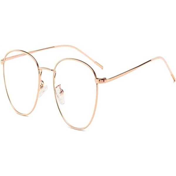Blått ljusblockerande glasögon, retro runda falska glasögonbågar