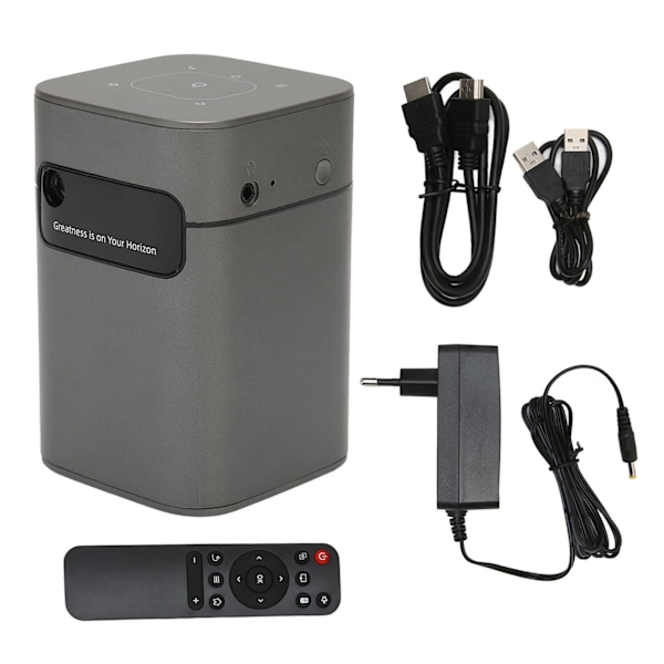Mini Projektor Quad Core 1080P HD 2GB 32GB Dual Band 2.4G 5G HIFI DLP-teknik Smart Bärbar Projektor för Hemmet 100‑240V EU-kontakt