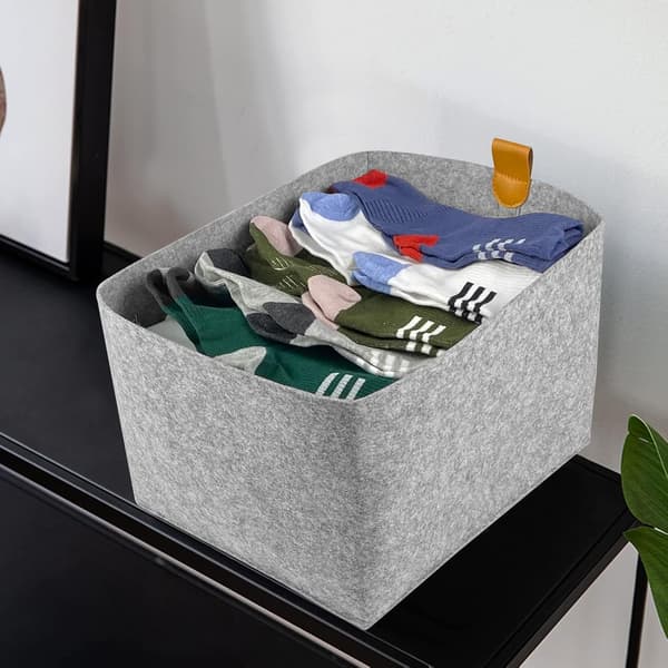 4 Stycken Filt Förvaringskorg 23X26cm, Rektangulär Vikbar Förvaring