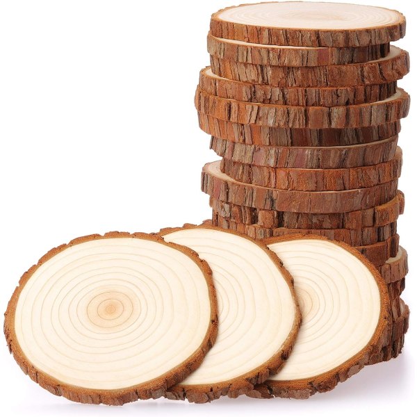 Fuyit Holzscheiben 20 Stücke Holz Log Scheiben 9-10cm