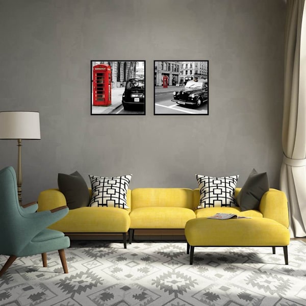 Retro gatubildsmönster Canvas väggtryckt målning Hem