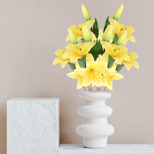 6-pack konstgjorda liljor, konstgjorda plastblommor,