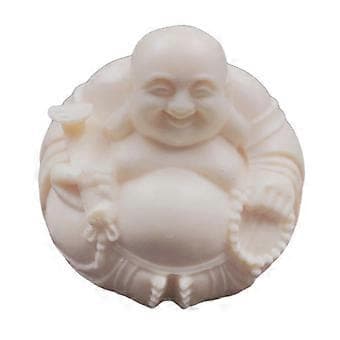 Latter Buddha Figur i Træ Bordpladeskulptur til Teelskere()