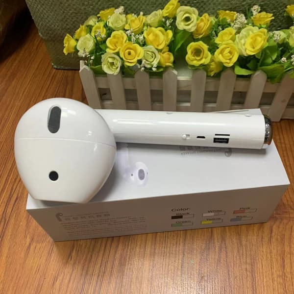 Extra stor hörlurshögtalare: Stora 2:a generationens TWS Macaron-hörlurar + Dock Bluetooth-högtalare