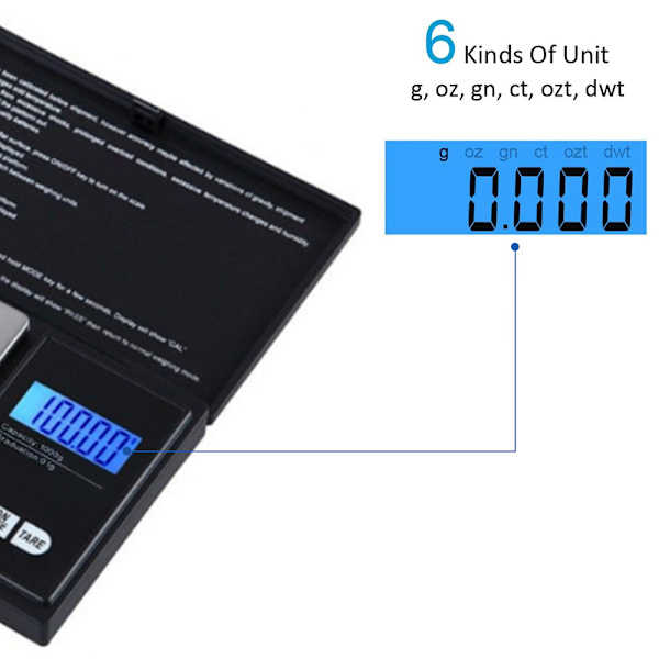 Uppgraderad stor räckvidd liten köksskala, USB-laddning Mini