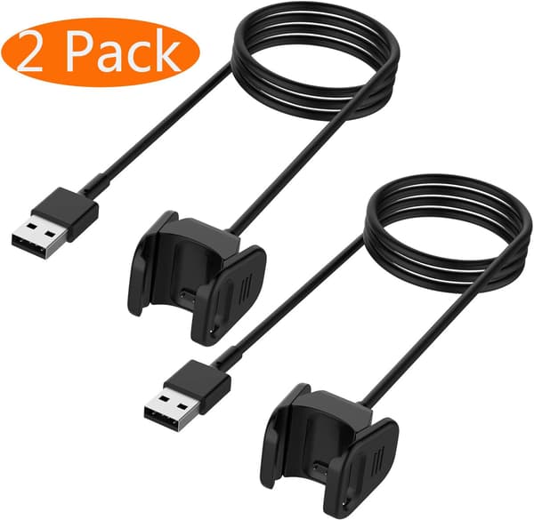 2 Fitbit Charge 3 Laderstativ, Erstatning USB-ladekabel A