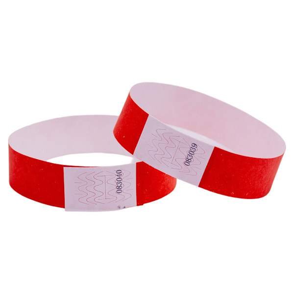600 Stycken – Manipuleringssäker Design & Fluorescerande Färg Förhindrar Återanvändning – Armband av Premiumkvalitet Red