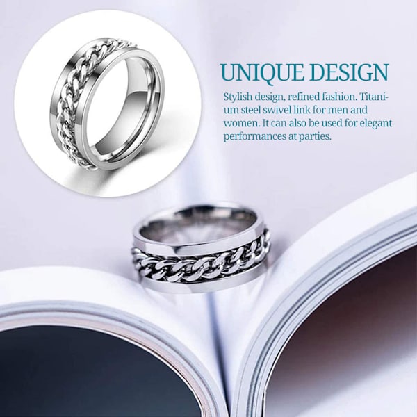 2 st/4 st Fashion Par Ringar i Rostfritt Stål Ring Rotatable