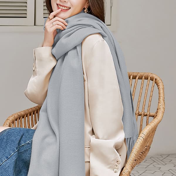 Varme Lange Skjerf Vinter Skjerf Ren Farge Skjerf Dusk grey