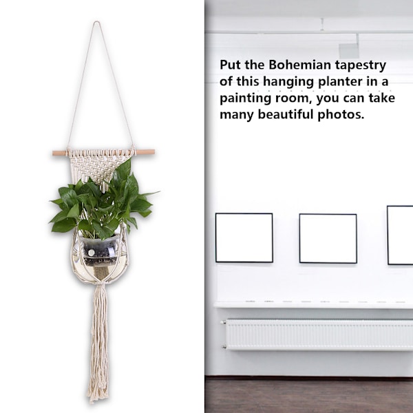 Nordisk stil handgjord makramé vävd gobeläng hängande planter