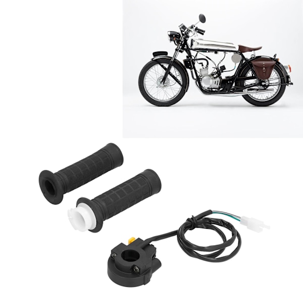 Twist Gasreglage Handtag Set med Dödmansgrepp Ergonomisk Design för Motoriserad Cykel Mini Bike ATV Quad Dirt Bike, Slitstarkt Gummi