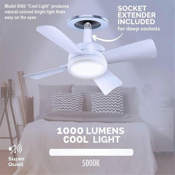 LED Viftelys Dimbar Skrue Smart Fjernkontroll Integrert Takvifte Lys Egnet for Soverom