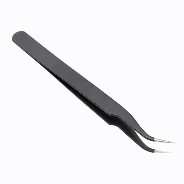 2-Pack - Böjd Pincett för Nageldekoration Svart