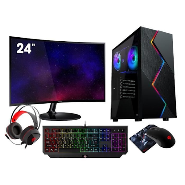 VIST Gaming PC Ryzen 7 5700G - 32 GB RAM - RX VEGA8 - 1 TB M.2 SSD - LCD 24 - Windows 11 Pro