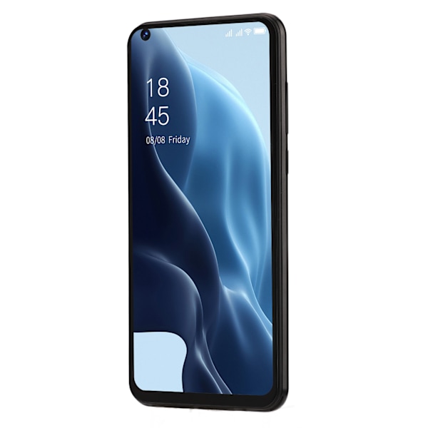 6.82 tums Smartphone Ansiktsupplåsning 4GB RAM 64GB ROM Trippelkortplatser HD-skärm Mobiltelefon för Android 11 100-240V Svart EU-kontakt