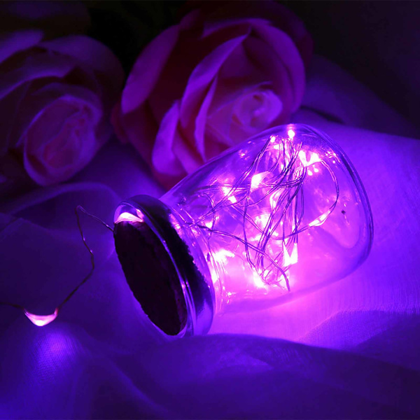 2m LED koppartråd vackra vattentäta DIY ljusslingor hem innergård festdekoration