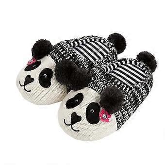 Efterår Vinter Panda Hjemmesko Søde Varme Sko Bomuldsgulv Hjemmesko til Indendørs Hjem - 23CM (Pige/22CM Indvendig Længde)