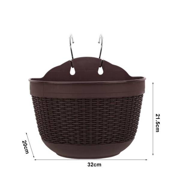 Rattan Blomkruka Vägg Hängande Växtkruka Förvaringskorg för